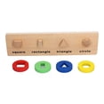 thumbnail image 3 of Shape Cognition Board, Exercise Hand Eye Coordination Toddler Stacking Puzzle Appropriate Size Basswood  For Home For Children Toddler Stacking Puzzle, 3 of 8