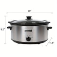 thumbnail image 3 of Homecookin 7qt Manual Slow Cooker with Non-Stick Ceramic Crock Pot for Family Dinner, Holiday Feast-Grey, 3 of 6