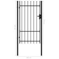 thumbnail image 2 of vidaXL Fence Gate Single Door with Spike Top Steel 3.3'x5.7' Black, 2 of 5
