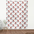 thumbnail image 4 of Ambesonne Rooster Fabric by the Yard Upholstery, Farm Animal Head Symbols, 10 Yards, White and Vermilion, 4 of 5