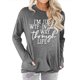 thumbnail image 1 of Jersey de cuello redondo para mujer, jersey de manga larga transpirable con patrón de alfabeto, Tops para mujer con bolsillo para uso diario, gris claro XXL, 1 of 6