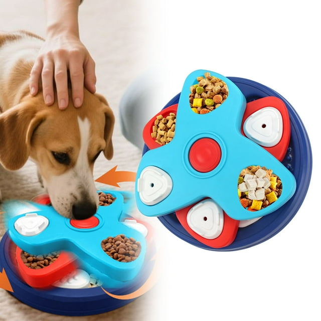 Interactive Slow Feeder Dog Bowl for Mental Stimulation and Digestive Support with Rotating Puzzle Design