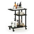 thumbnail image 4 of Maklaine Turn-N-Tube Wood U Shape Sofa Side Table with Casters in Espresso/Black, 4 of 6