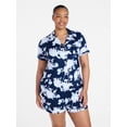 thumbnail image 2 of Joyspun Women's Dreamy Soft Collection Notch Collar Top and Shorts Pajama Set, 2-Piece, Sizes XS-3X, 2 of 6