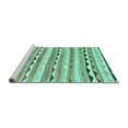thumbnail image 2 of Ahgly Company Machine Washable Indoor Square Southwestern Turquoise Blue Country Area Rugs, 5' Square, 2 of 4