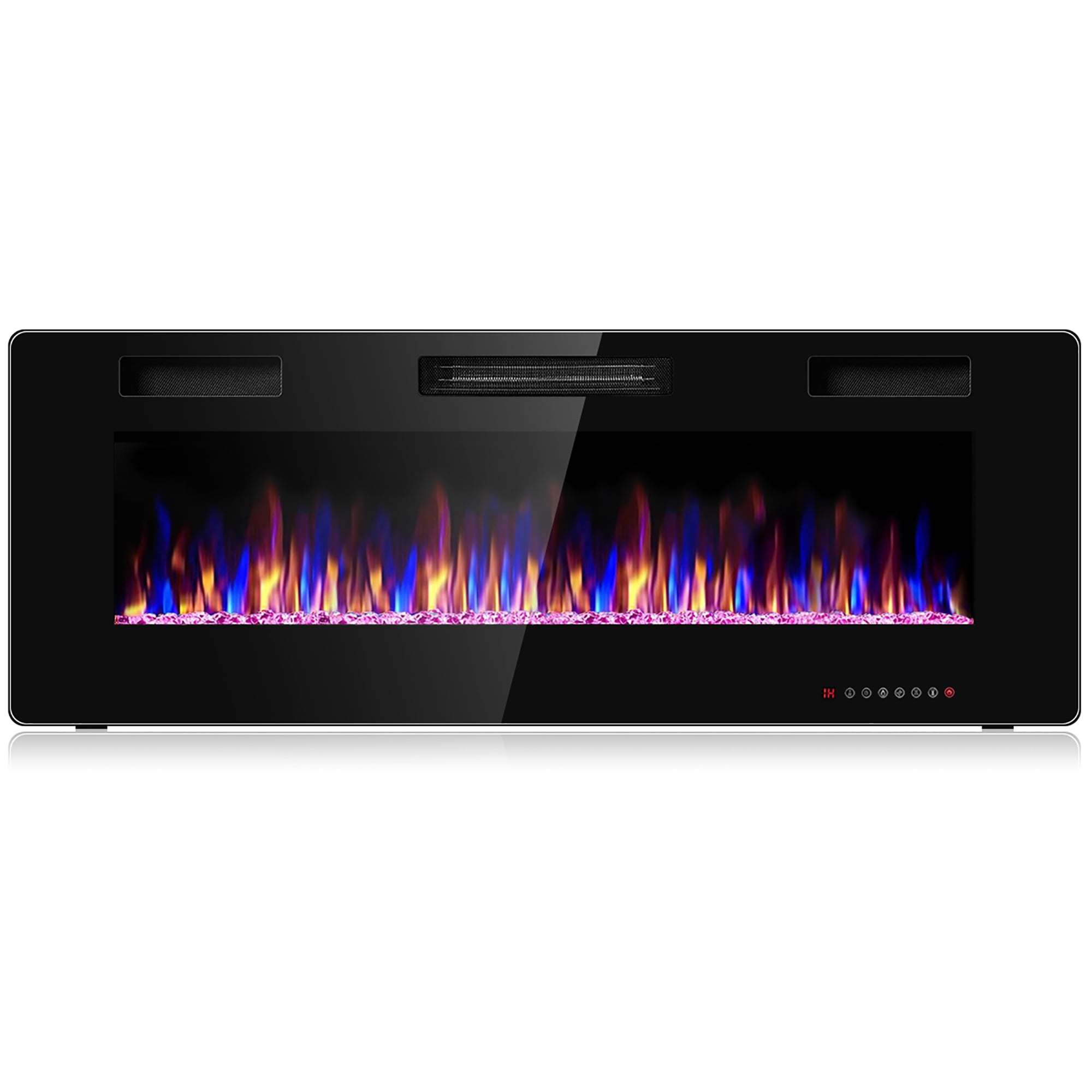Costway 50'' Electric Fireplace Recessed Ultra Thin Wall Mounted Heater  Multicolor Flame | Walmart Canada