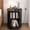 Black, variant on Round End Table with Charging Station, Fluted Nightstand with Sliding Door & Adjustable Shelf, Mid Century Side Table, Yellow