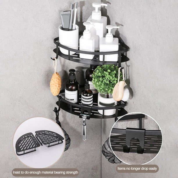 Estante de esquina para de baño, estantes para carrito de sin perforación, canasta de almacenamiento de aleación para organizador de baño, Triángulo Baoblaze estante del carrito de la ducha