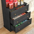 thumbnail image 3 of 71" Tall Kitchen Pantry Cabinet Set of 3 With Adjustable Shelve,Coffee Bar Hutch with Microwave Stand for Dining Room,Living Room,Black, 3 of 11