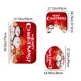 thumbnail image 3 of Christmas Toilet Seat Cover and Rug Set of 3,Christmas Bathroom Curtain Floor Mat Set,Santa Claus Snowman Reindeer Digital Printing Bathroom Water Proofing Curtain Toilet Floor Mat Set with Hooks, 3 of 7