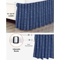 thumbnail image 3 of Navy Blue Striped Wrap Around Bed Skirts for Queen Bed 18" Drop,Bed Skirt with Adjustable Elastic Belt Dust Ruffle Bed Valance for Bedroom Hotel Modern Abstract Art Geometric Stripes Bed Frame Cover, 3 of 7