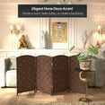 thumbnail image 2 of Red Lantern 3 ft. Short Diamond Weave Fiber Folding Screen - Dark Mocha - 4 Panel, 2 of 7