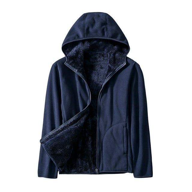 LOVZFMLL Jackets for Women Ladies Fleece Thickened Warm Hooded Reversible Jacket