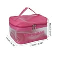 thumbnail image 2 of 1 Pc Bolsa de Maquillaje Cuadrada Conveniente para Mujeres para Vacaciones, Camping y Viajes de Negocios Color Rosa Rojo, 2 of 4