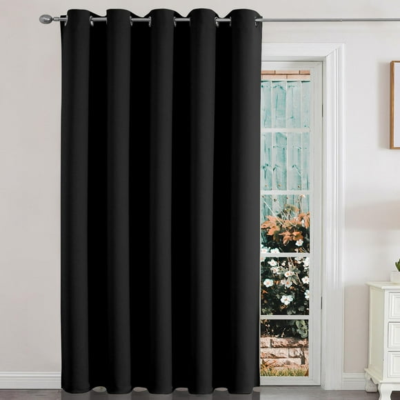 Joydeco Cortinas Para Puertas Correderas, Cortinas Negras De 70 X 90 Pulgadas, Cortinas Extra Anchas Para Puerta Corredera De Patio, Cortinas Divisorias Para Sala De Estar