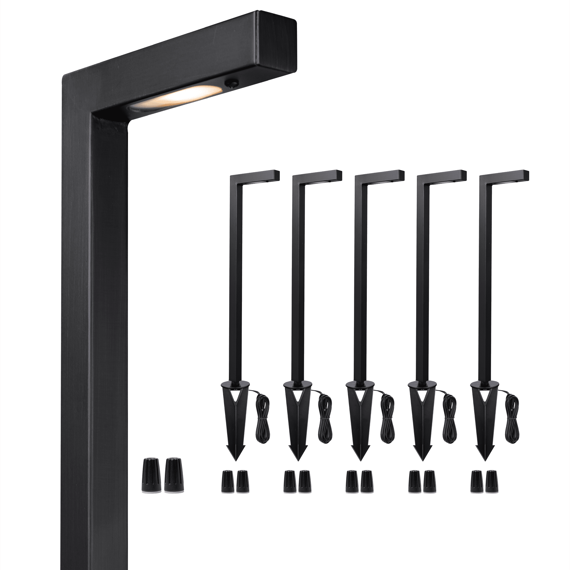 Gardenreet Brass Low Voltage Pathway Lights Black, Outdoor LED 12V