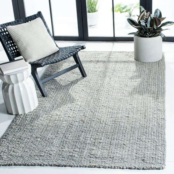 SAFAVIEH Natural Fiber Milica Solid Area Rug, Gray, 2' x 3'