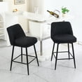 thumbnail image 4 of Knubmt 2 Pack Counter Height Barstools with Metal Legs, 360 Degree Swivel Upholstered Linen Bar Stools for Kitchen Island, Bar, Black, 4 of 11
