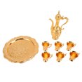 thumbnail image 2 of Alloy Wine Pot Set Vintage Turkish Coffee Tea Pot Set, Rustproof Exquisite Decorative Vintage Coffee Pot Set for Tea Home Party Wedding, Wine Pot with 6 Small Cup and Tray Set, 2 of 7