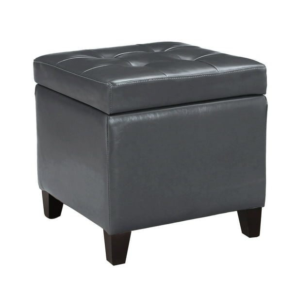 Joveco Leather Square Storage Ottoman Footstool Bench Foldable Storage