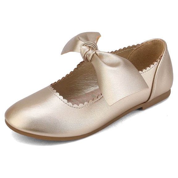 DREAM PAIRS Girls Ballerina Flats Mary Jane Front Bow Dress Shoes