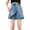 Blue, variant on TOOYOU Girls Denim Shorts Fashion Colorful Button Stretchable Pants Denim Skirt Pants Middle Size High Waist Shorts Durable Shorts For Girls Size 120 Blue