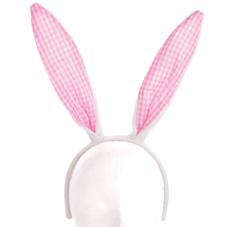 Plaid Easter Rabbit Bunny Ears Women Accessory Headband, One