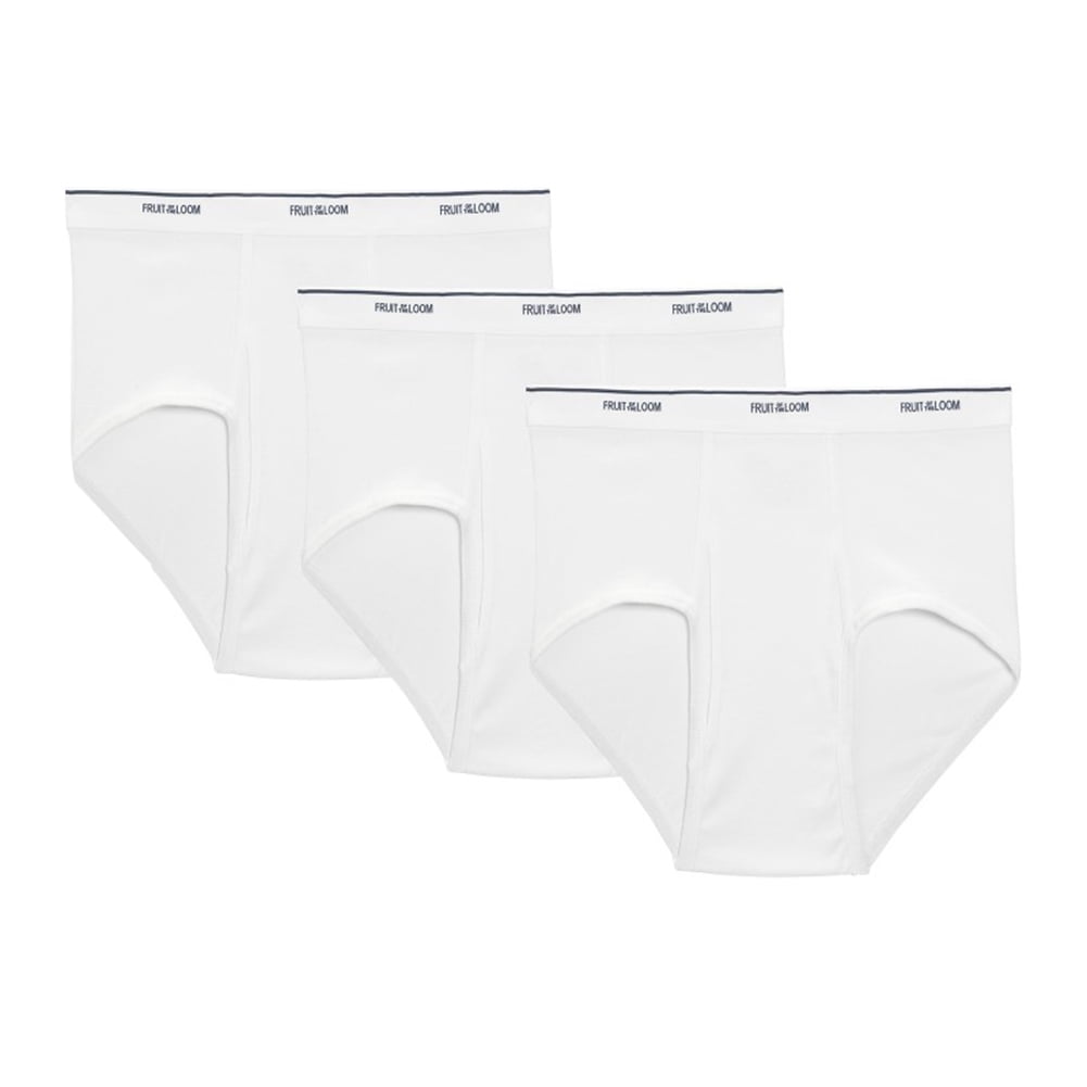 Fruit of the Loom Men's White Briefs 9-Pack 100% Cotton Sizes XL