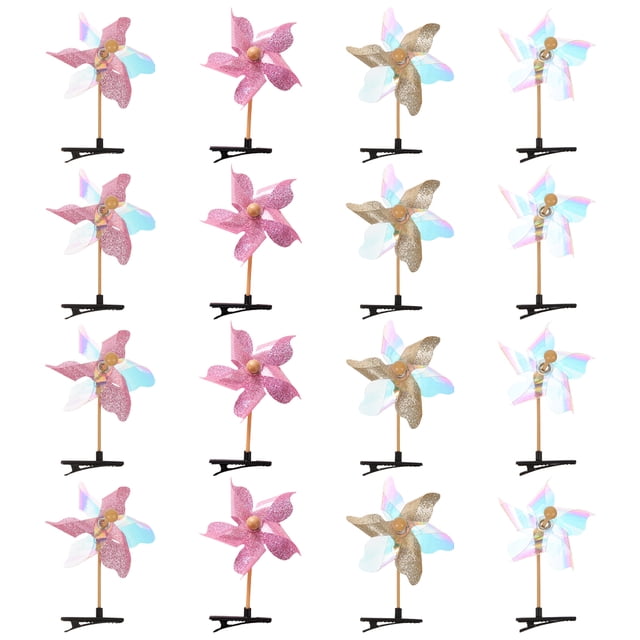 16 Uds. Pinzas para el pelo de molino de viento, pasadores, accesorios para el cabello para niñas, decoraciones para el cabello para vestir de fiesta