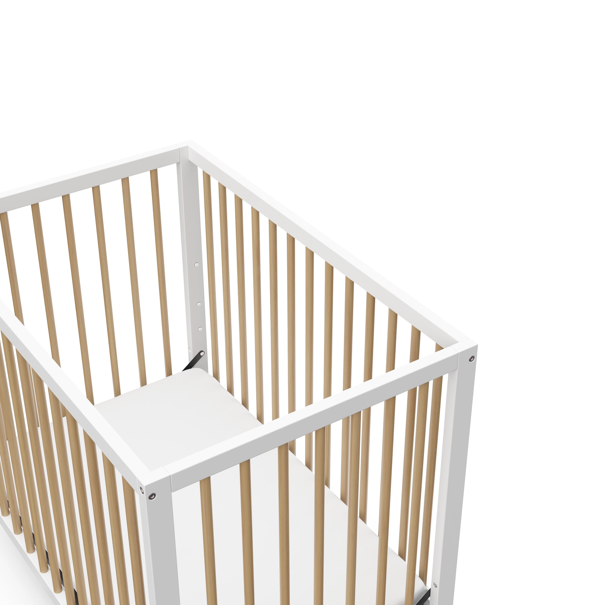 Graco Teddi 4-in-1 Convertible Mini Crib - White with Driftwood