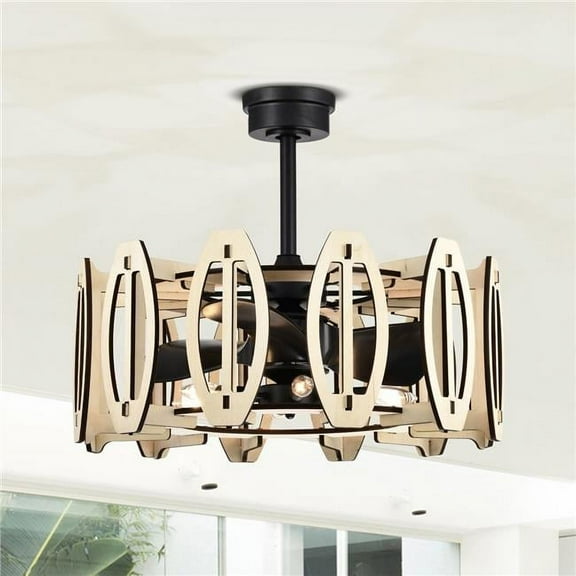 Honeykiss 16.5 in. 3-Light Indoor Matte Black and Brass Finish Ceiling Fan with Light Kit