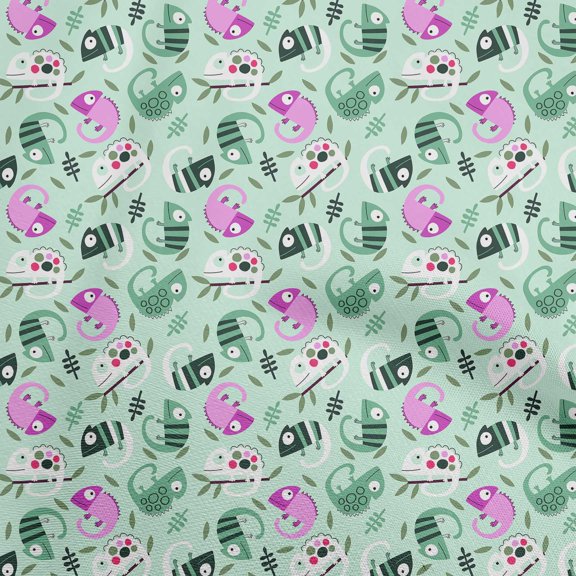 oneOonePolyesterSpandexLightMintGreenFabricKidsAnimalQuiltingSuppliesPrintSewingFabricByTheYard56InchWide