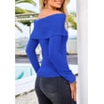 thumbnail image 2 of Suéter PRETTYGARDEN con Hombros Descubiertos y Mangas Largas Azul Talla M, 2 of 8
