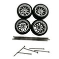 thumbnail image 5 of Colcolo 4 Pieces RC Car Wheels and Tires RC Alloy Car Accessories for 1/64 Scale DIY Argent A, 5 of 8