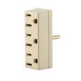 thumbnail image 1 of Adaptador de enchufe Leviton con conexión a tierra, 3 salidas, 15 A, 125 V, color marfil, 1 of 1