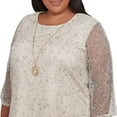 thumbnail image 4 of Alfred Dunner Womens Plus-Size Popcorn Mesh Speckled Top With Necklace, 4 of 4