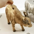thumbnail image 4 of Regalo creativo Estatua de búfalo Toro Hucha Moneda de dinero Centavo Coleccionable Caja de ahorro Escultura de vaca, 4 of 5