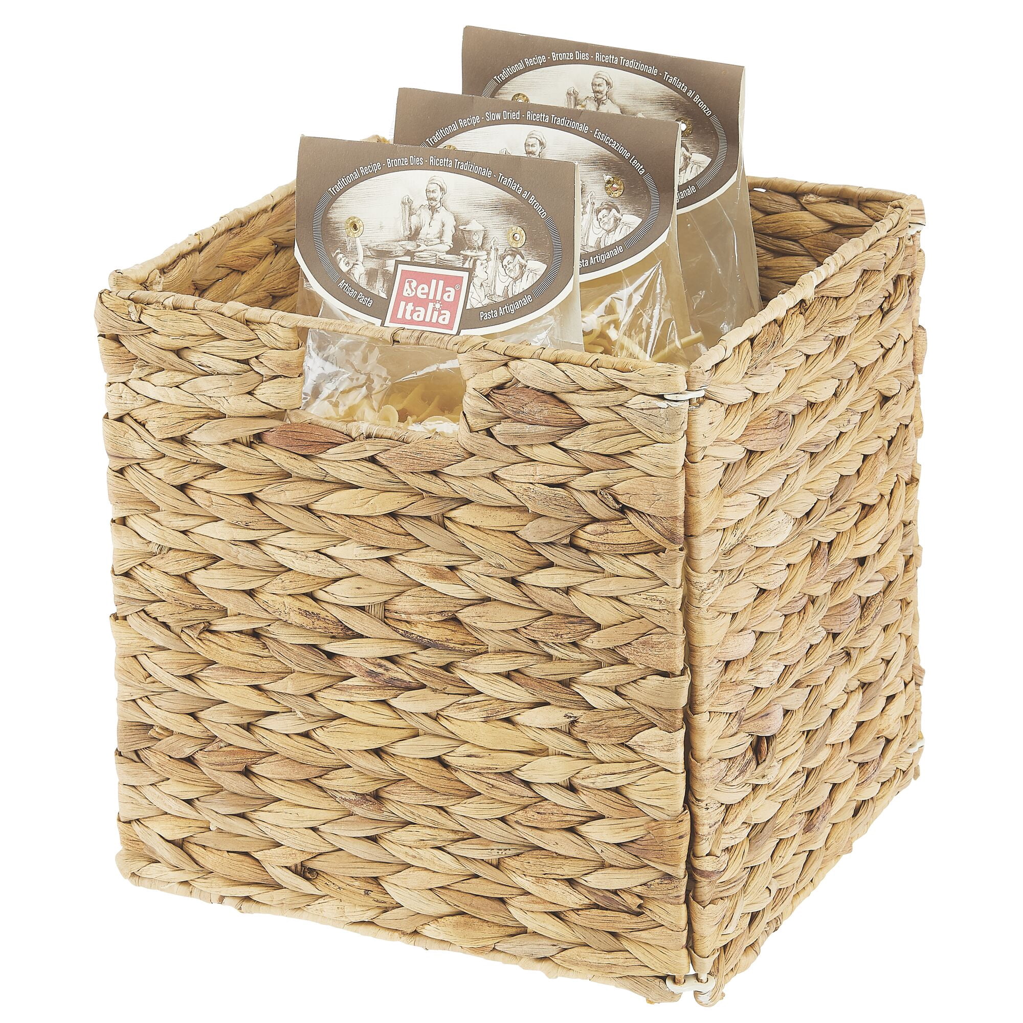 mDesign Woven Hyacinth Kitchen Storage Organizer Basket Bin, 2 Pack, Natural/Tan