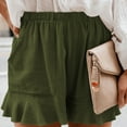 thumbnail image 2 of Sngxgn Womens Cotton Short with Pockets and Drawstring Waist(Army Green,S), 2 of 8