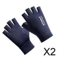 thumbnail image 1 of 2xMen Guantes De Seda De Hielo Verano Protección Solar Antideslizante Pesca Medio Azul, 1 of 4