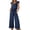 Navy Blue, variant on Jumpsuits for Women Summer Ruffle Sleeves Square Neck Rompers Drawstring Overalls with Pockets Wine Red XXL