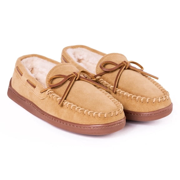 Minnetonka Men's 3901 Pile Hardsole Pile Lined Slipper,Tan,8 M US