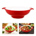 thumbnail image 1 of HEALEEP Noodle Bowl Red Plastic Serving Food Double Ear Design for Families 1Pack, 1 of 8