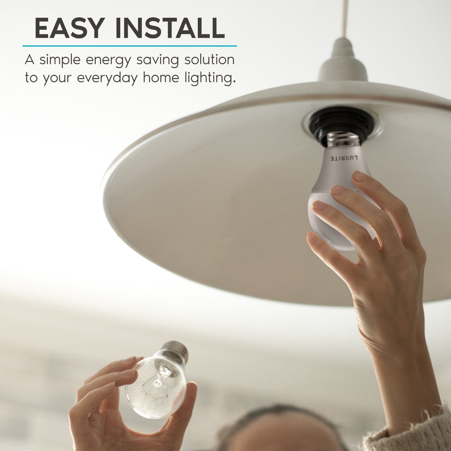 Luxrite A19 LED Dimmable Light Bulb 9W (60W Equivalent) 2700K Soft White, 800 Lumens, E26, 24 Pack