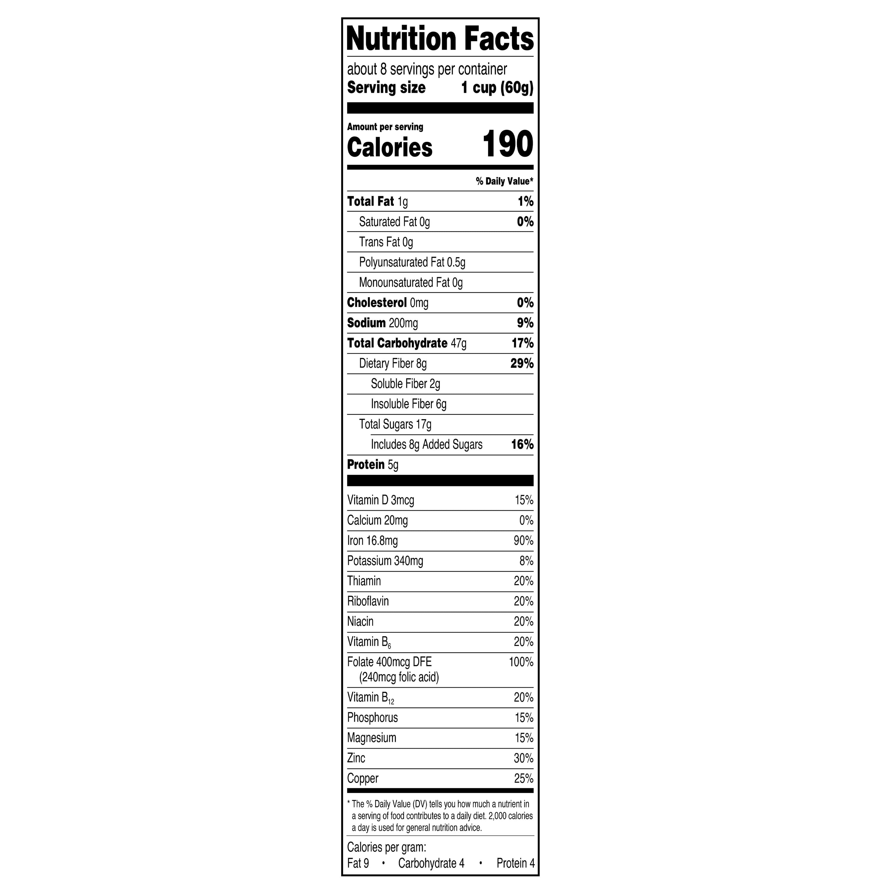 Great Value Raisin Bran Breakfast Cereal, 16.6 oz