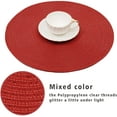 thumbnail image 3 of Round Braided Placemats Set of 6 Table Mats for Dining Tables Woven Washable Non-Slip Place mats 15 Inch, Red, 3 of 9