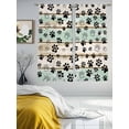 thumbnail image 3 of Sage Green Beige Farmhouse Sheer Curtains 63 Inch Length 2 Panels Set, Black Dog Paw Vintage Wooden Voile Window Treatment Rod Pocket Curtains Sheers Drapes for Bedroom/Living Room/Kitchen 52x"63"x2, 3 of 7