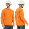 thumbnail image 3 of ProtectX 2-Pack High Visibility Long Sleeve Construction Work T-Shirts, Comfortable Cotton Blend Men's Athletic Shirt, 3 of 4