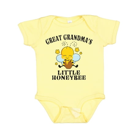 

Inktastic Cute Bee Great Grandma s Little Honeybee with Stars Gift Baby Boy or Baby Girl Bodysuit