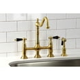 thumbnail image 2 of Kingston Brass KS1277PKLBS Duchess Bridge Kitchen Faucet with Brass Side Sprayer, Brushed Brass, 2 of 7